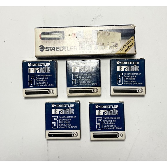 Staedtler Marsmatic 700 Technical Pen .80mm w/ 5 Black Ink Cartridge Packs